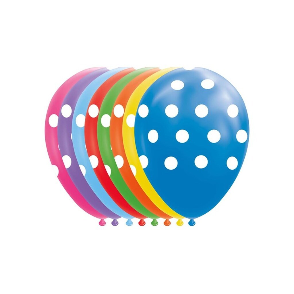 Globos Balloons Dots Mix Colors 30cm 8pcs.