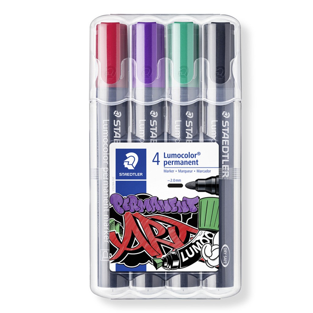 Staedtler Lumocolor Marker Perm 4 ass/boks