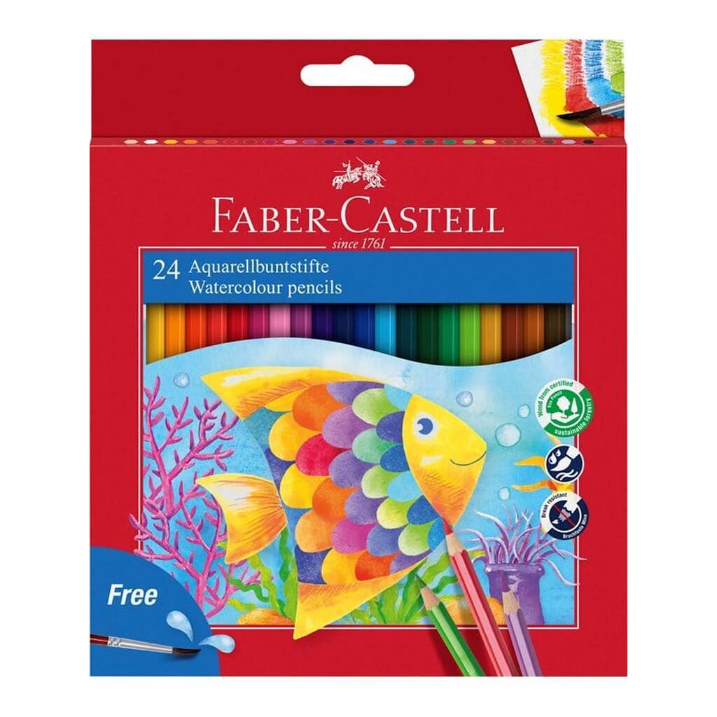 Faber-Castell Farveblyant akvarel 24 ass + 1 pensel