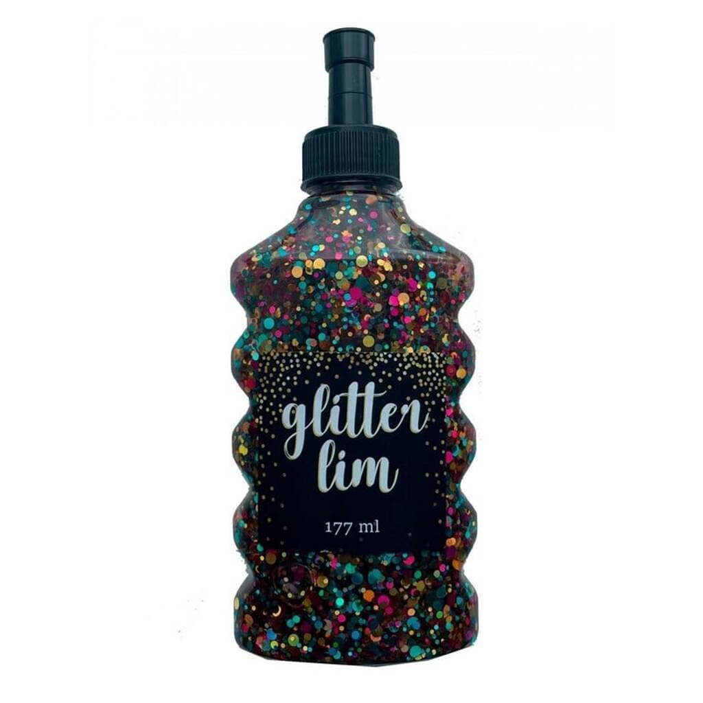 Hobby Mate Glitterlim grov glitter, Clear Multicolo