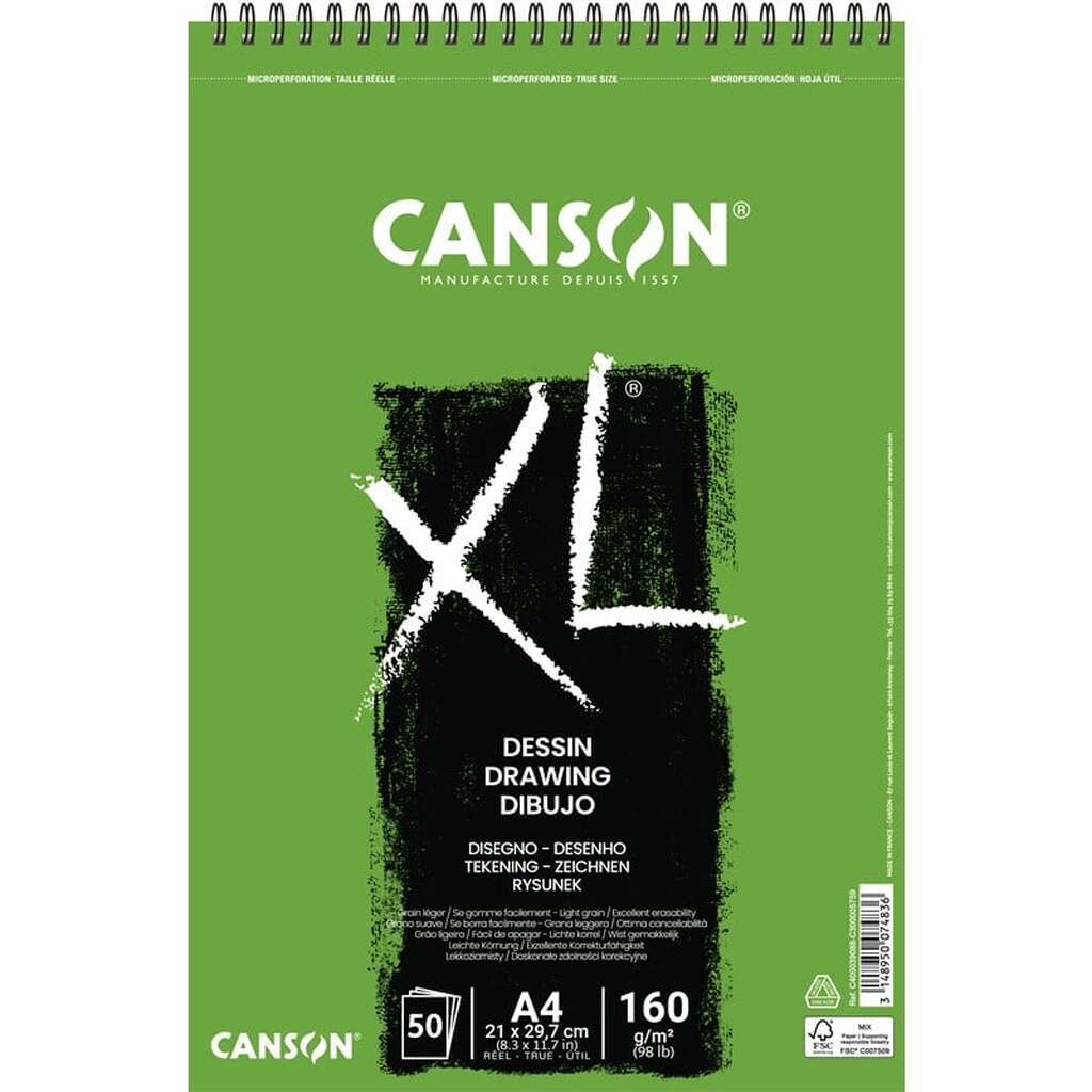 Canson XL Dessin LG A4 160G Spiral 50 SH