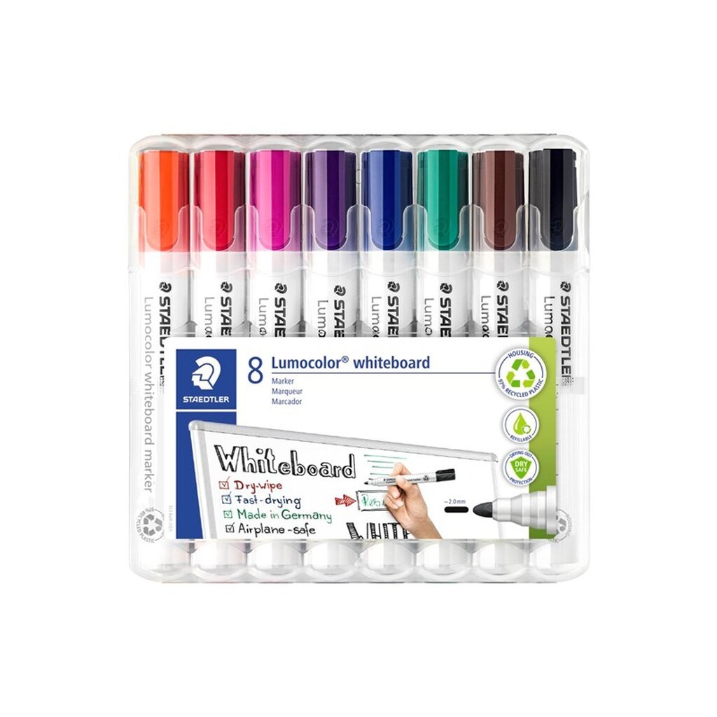 Staedtler Lumocolor WB-marker 2mm 8 ass/boks