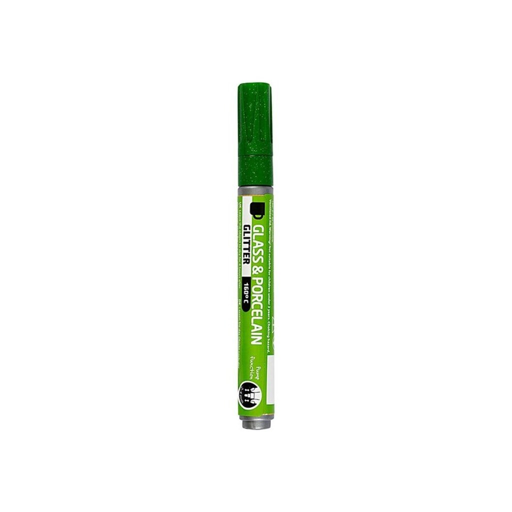 Creativ Company Glass and Porcelain Pen Glitter Semi-Opaque - Light Green