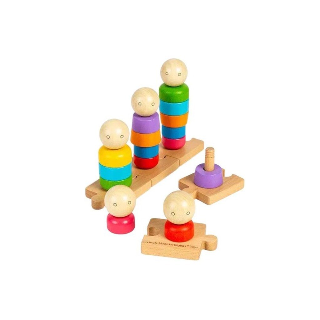 Bigjigs Wooden Rainbow Family Stacking Toy 25pcs.