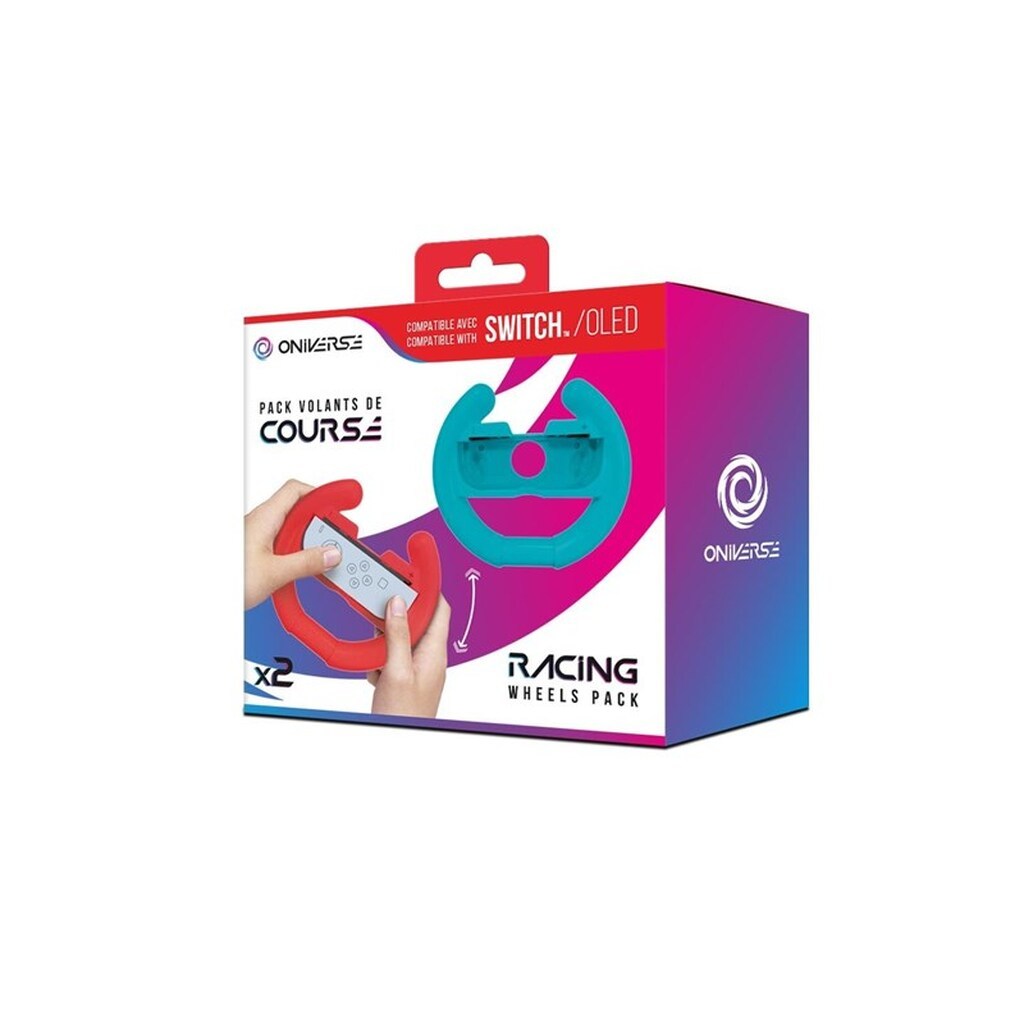 Oniverse Racing Wheel Controller Holders - Blue/Red (2-Pack) - Nintendo Switch