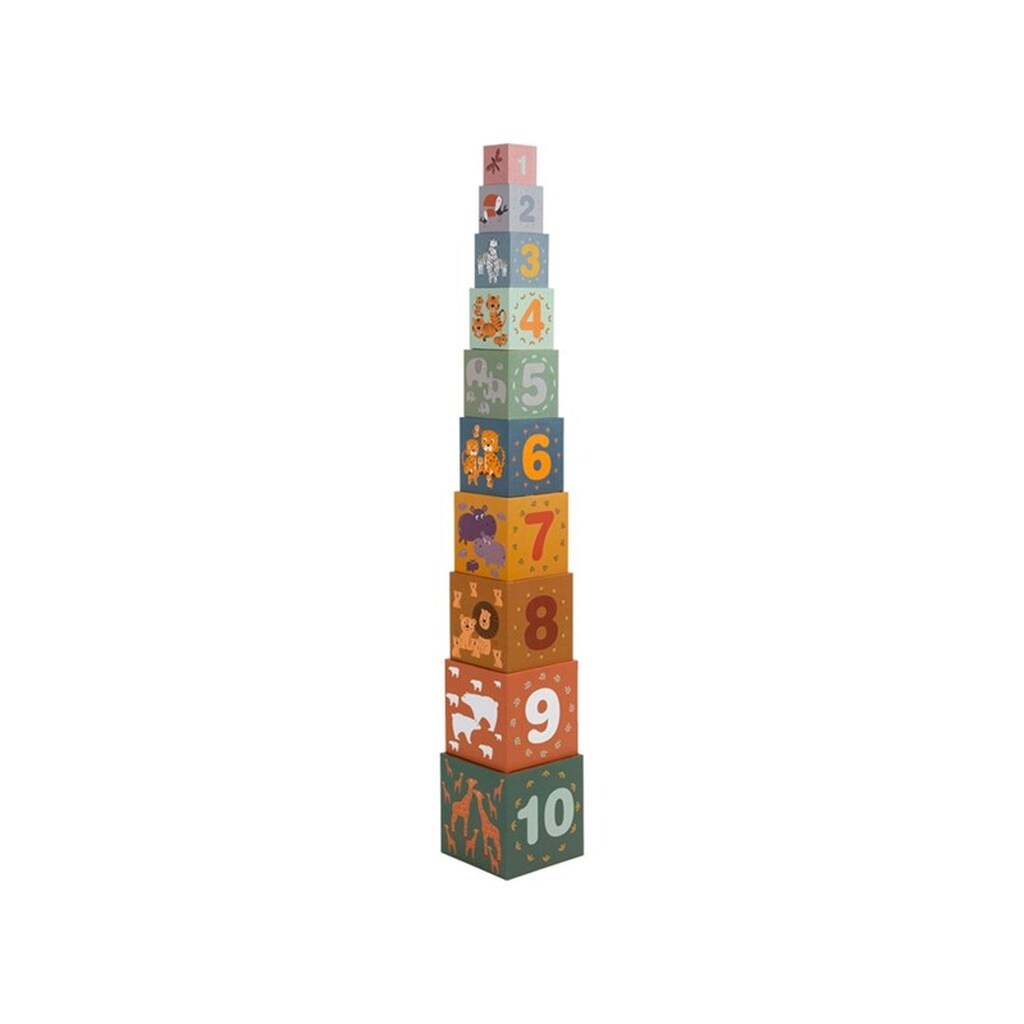 Small Foot - Stacking Blocks Safari Cardboard 10 pcs.