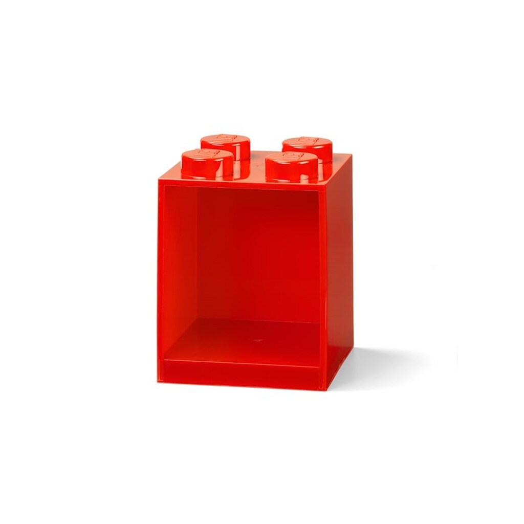 LEGO BRICK SHELF 4 KNOBS - RED