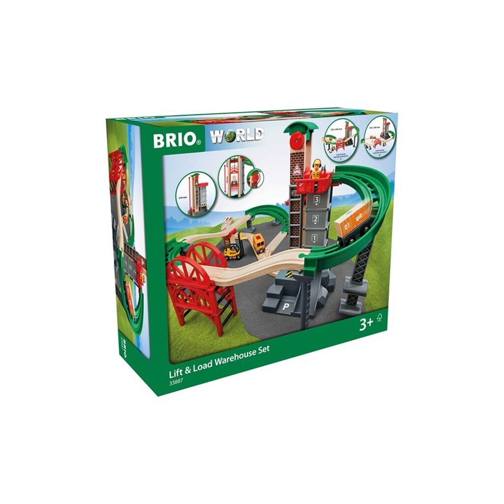 Brio 33887 Togbane, Løft &amp; læs med lagerbygning