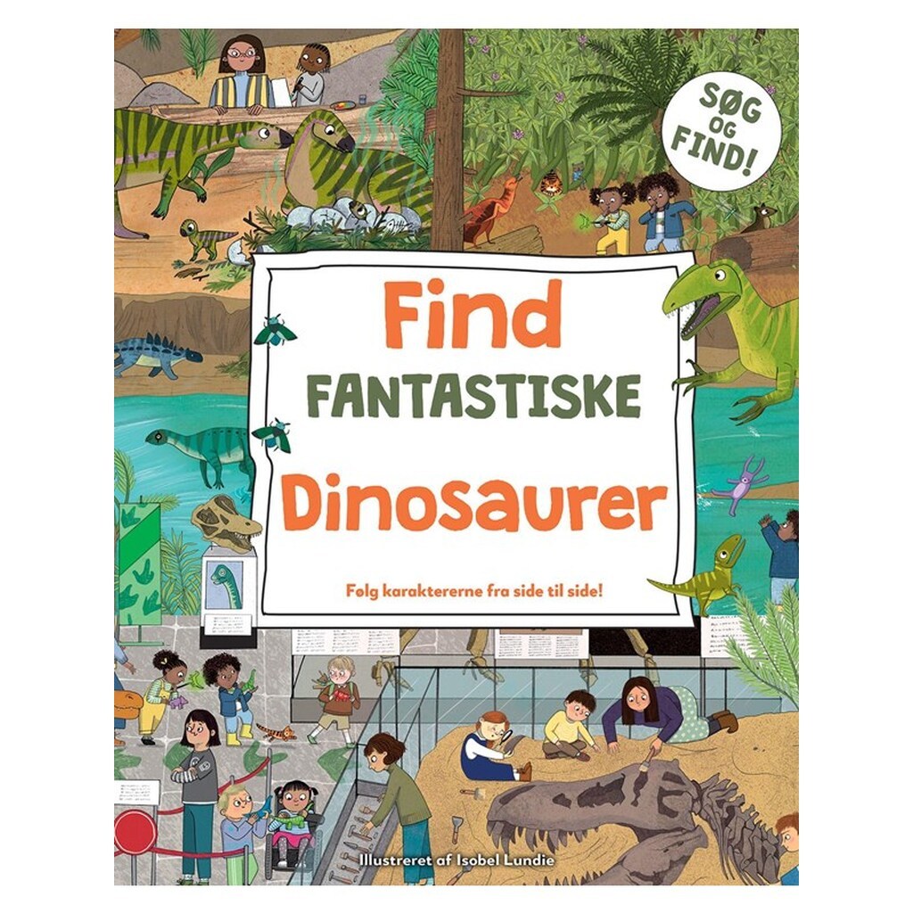 Find fantastiske dinosaurer - Børnebog - Papbog