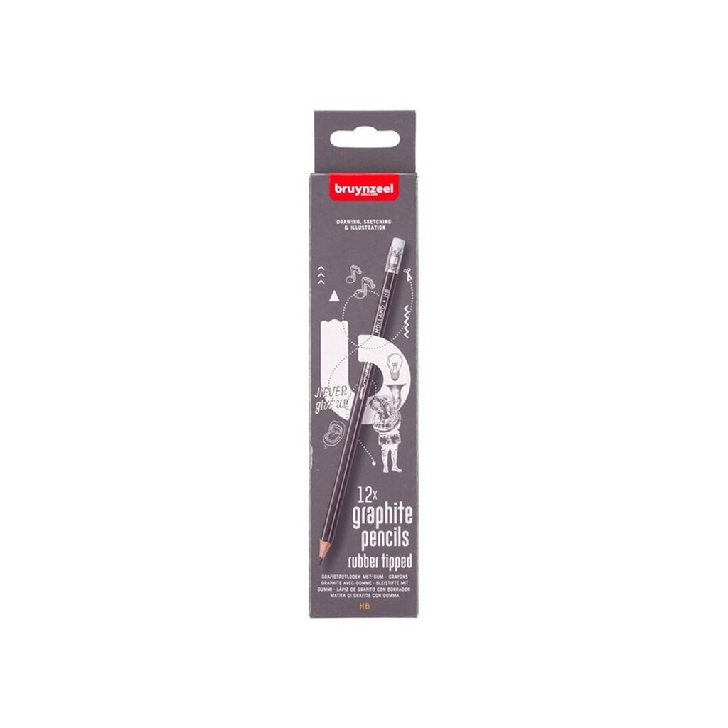 Bruynzeel Teens Hb Graphite Pencil with Eraser Tip Set 12