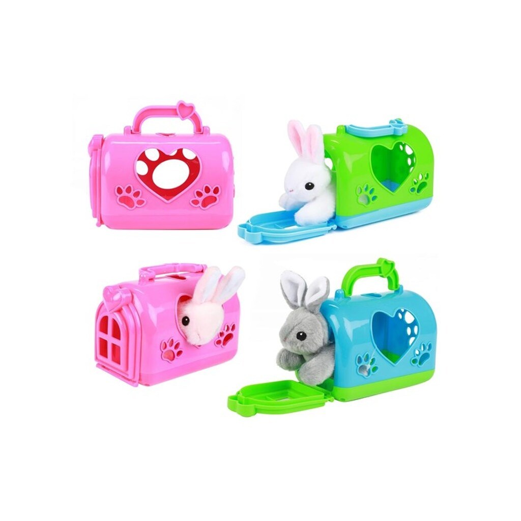 Toi-Toys Plush Rabbit in Carrying Case assorted