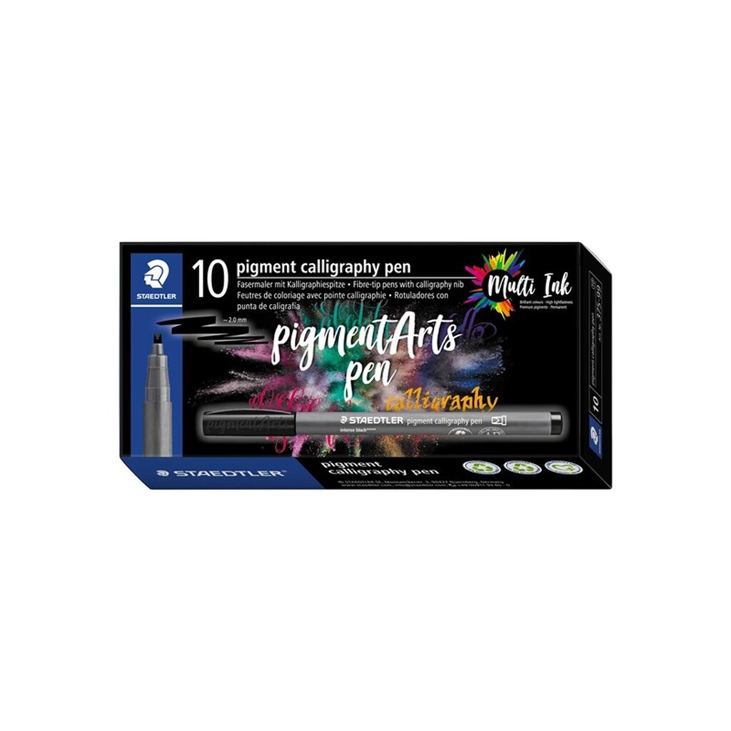 Staedtler KALLIGRAFI PEN PIGMENT, ÆSKE 10 STK, INTENS SORT