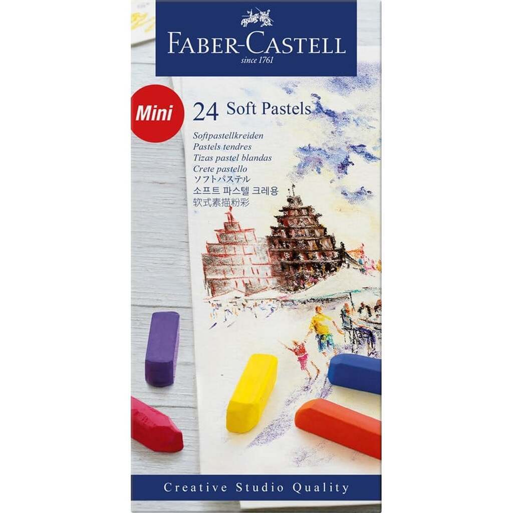 Faber-Castell Bløde pastelkridt mini, kartonpung med 24 stk.