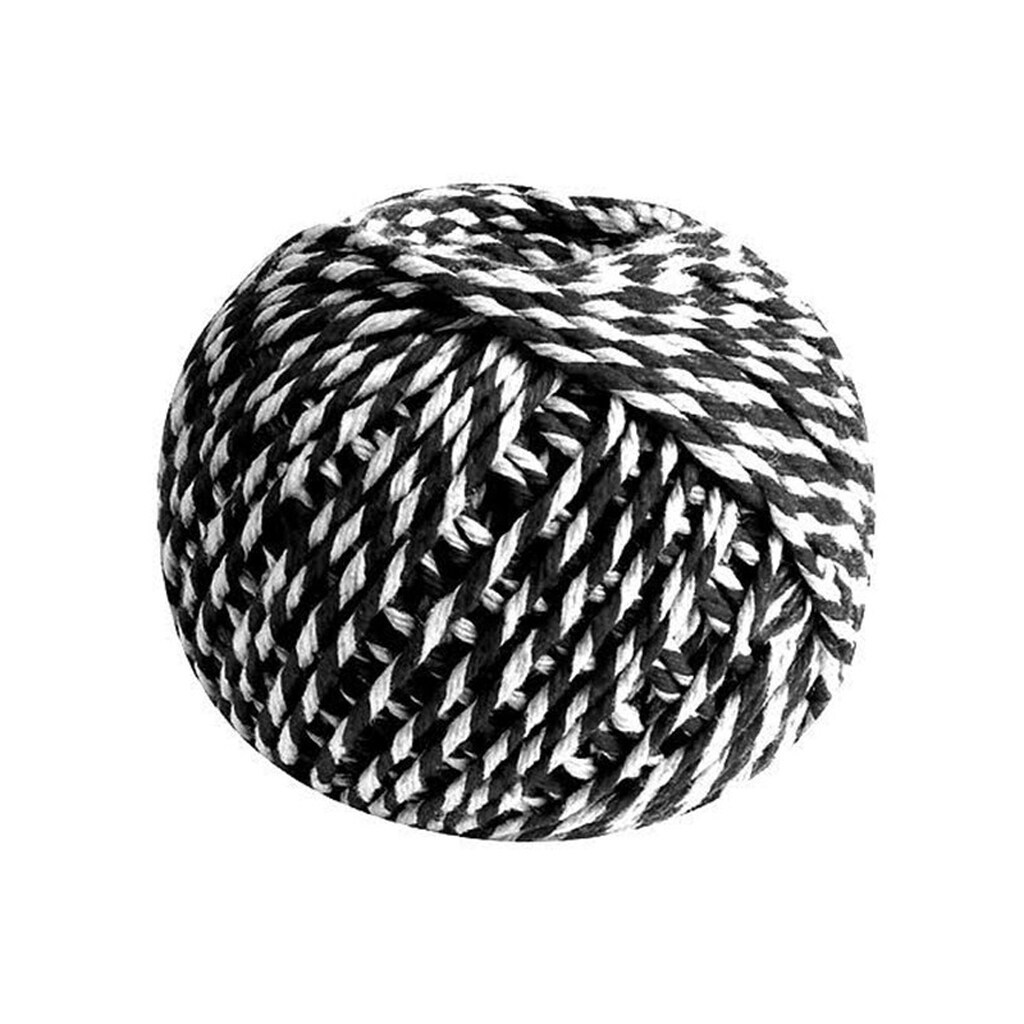 SCANSEASON Bomuldsgarn gavebånd sort/hvid 40 meter