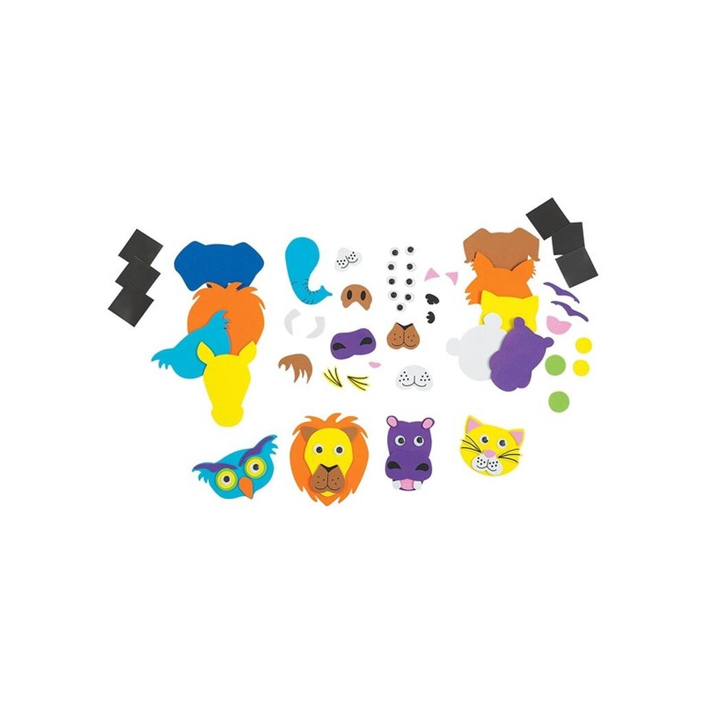 Colorations - Magnetic Foam Animal Faces Craft Set 36 pcs.