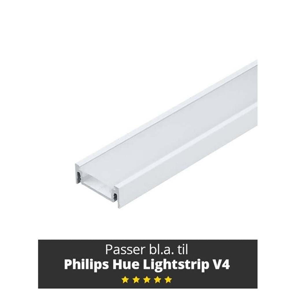 Light Solutions Aluminum profile - Model S for Philips Hue and WiZ - White