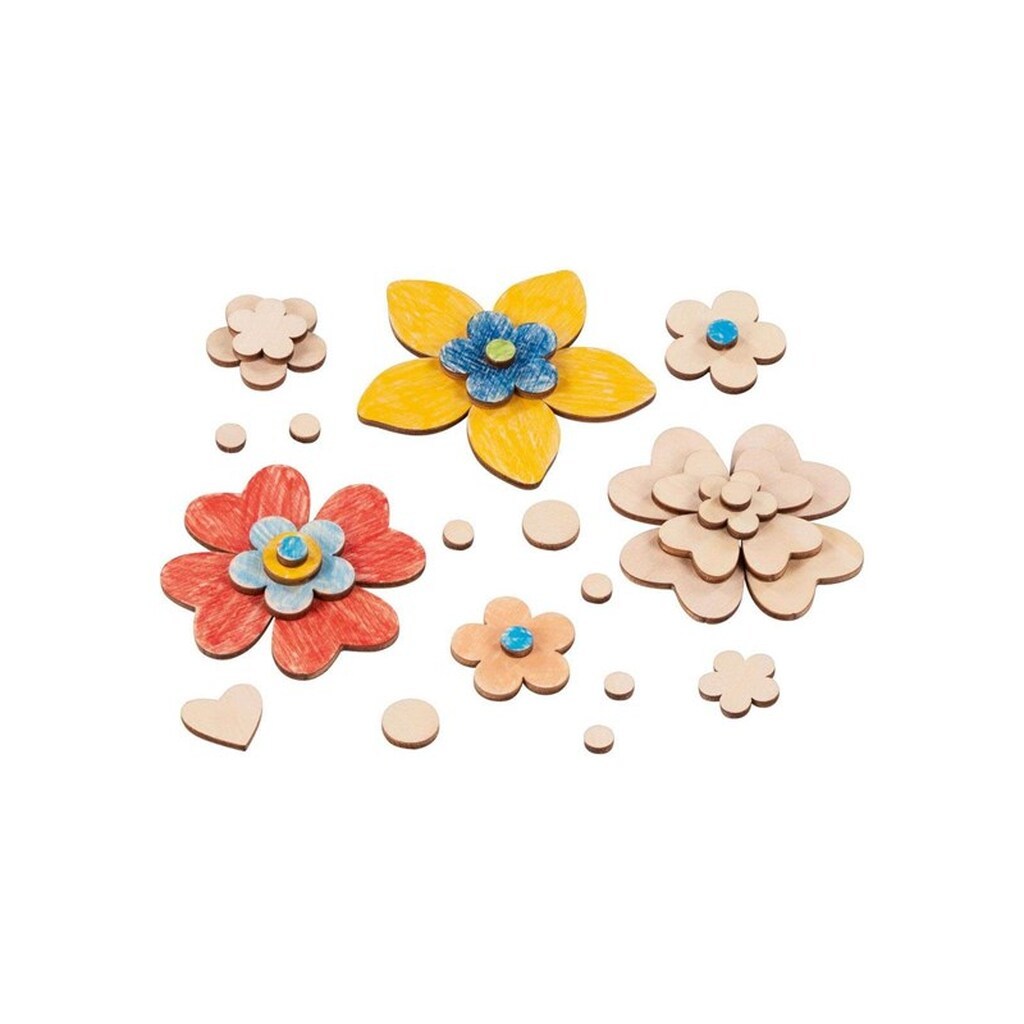 Goki Wooden Craft Flowers 75 pcs.