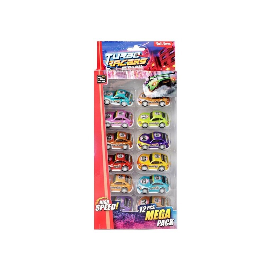 Toi-Toys - Turbo Racers Pull Back Racing Cars 12 pcs.