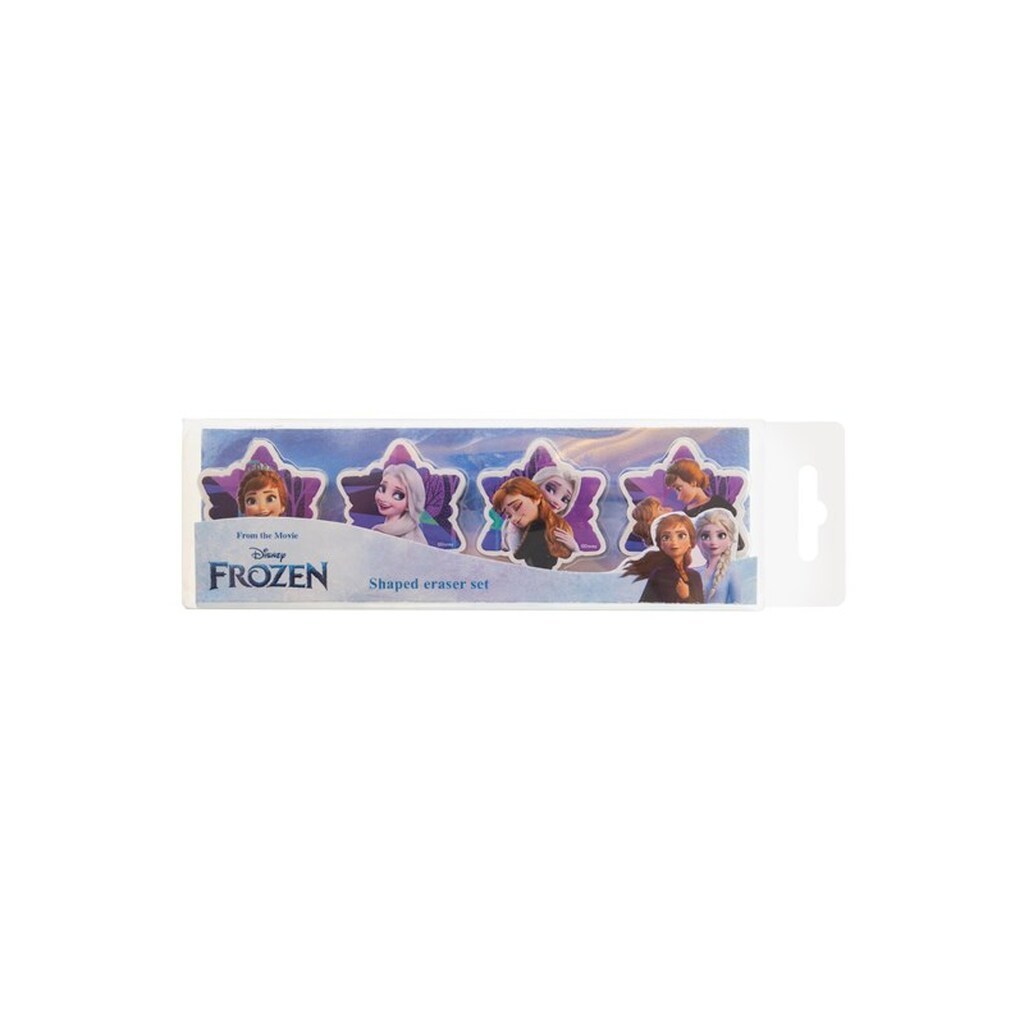 Euromic 4-pack erasers - 4 shaped erasers packed in acetate box with eurohole (size of box 5.2 x 16 cm)