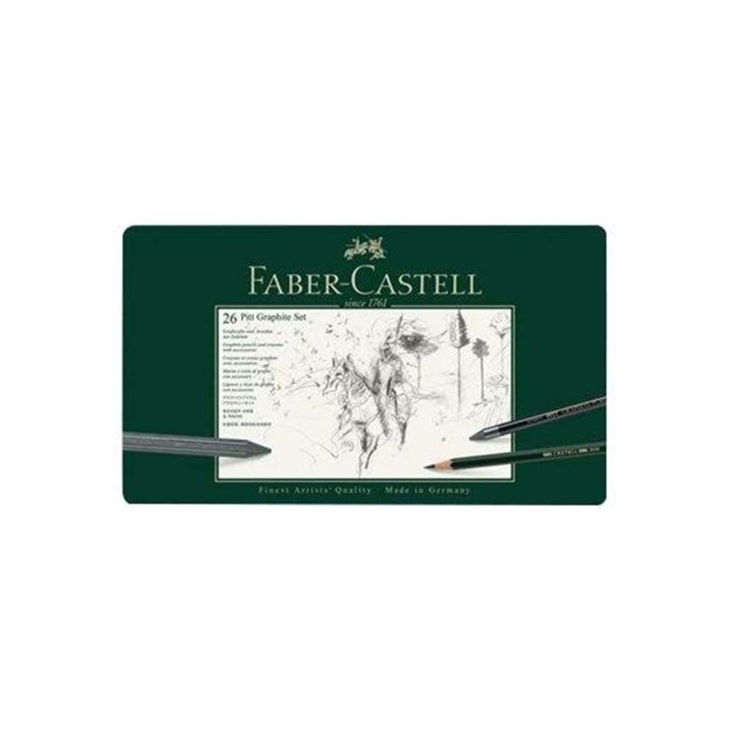 Faber-Castell PITT GRAPHITE - pencil crayon and paint brush set - 2B 2H 3B 4B 6B 8B 9B B HB