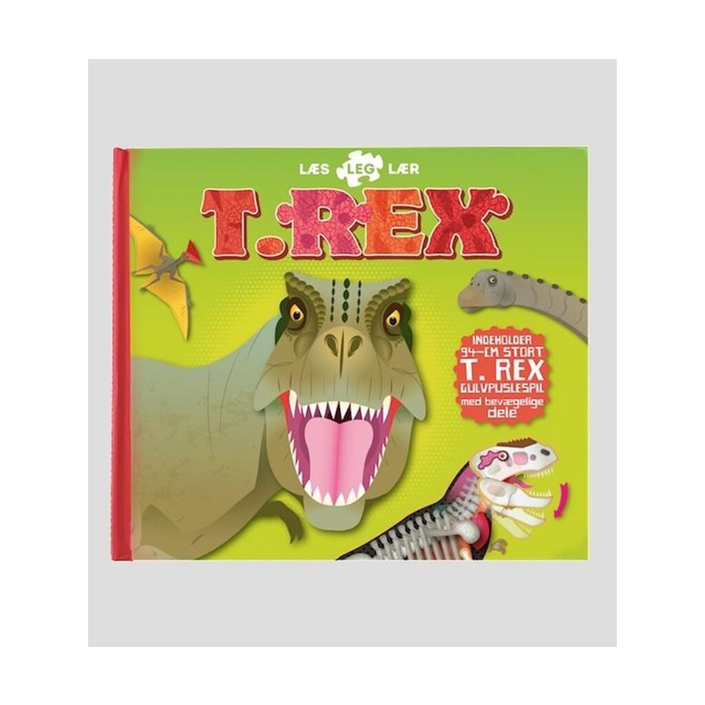 T-Rex læs leg lær - Børnebog - hardcover
