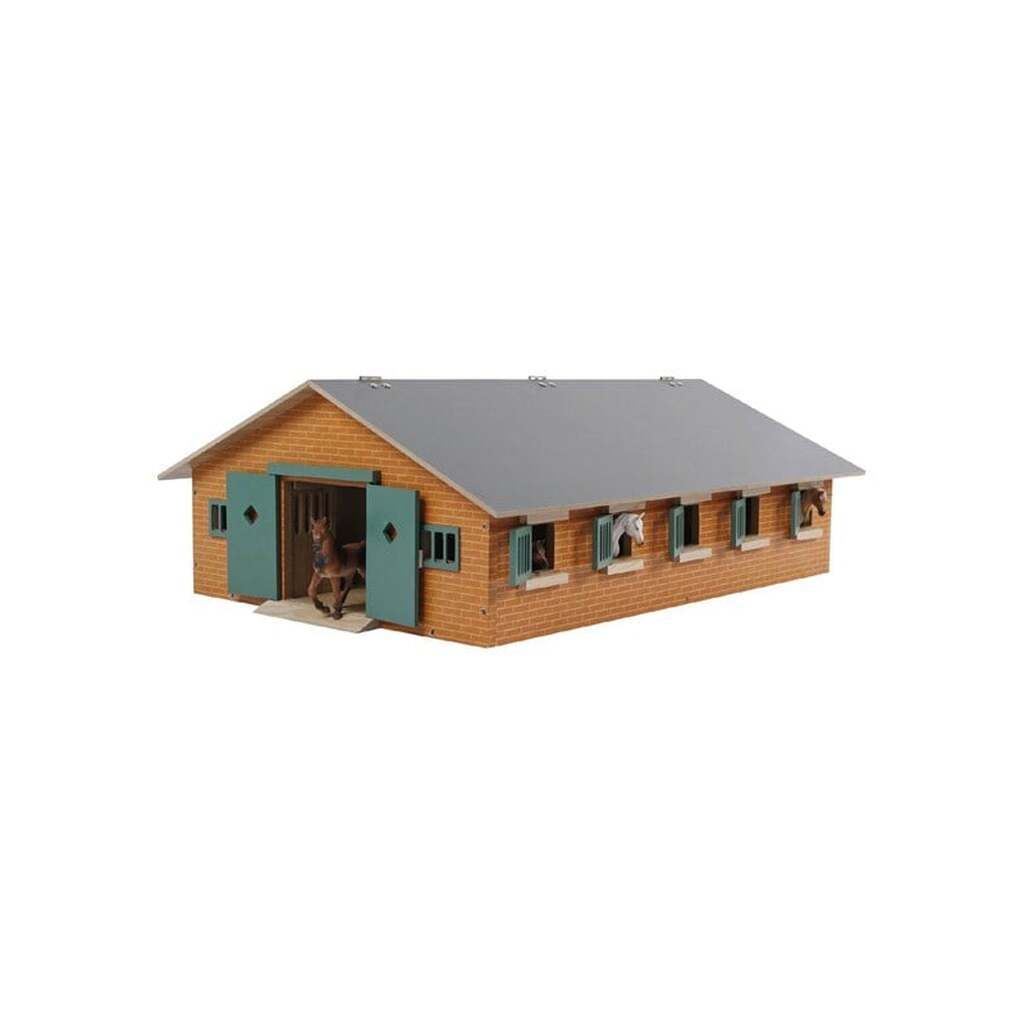 Kids Globe - Horse Stable Wood With 9 Horse Stalls 1:32