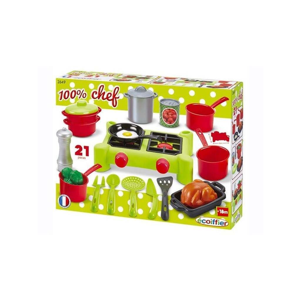 Ecoiffier - 100% Chef Stove 12pcs.