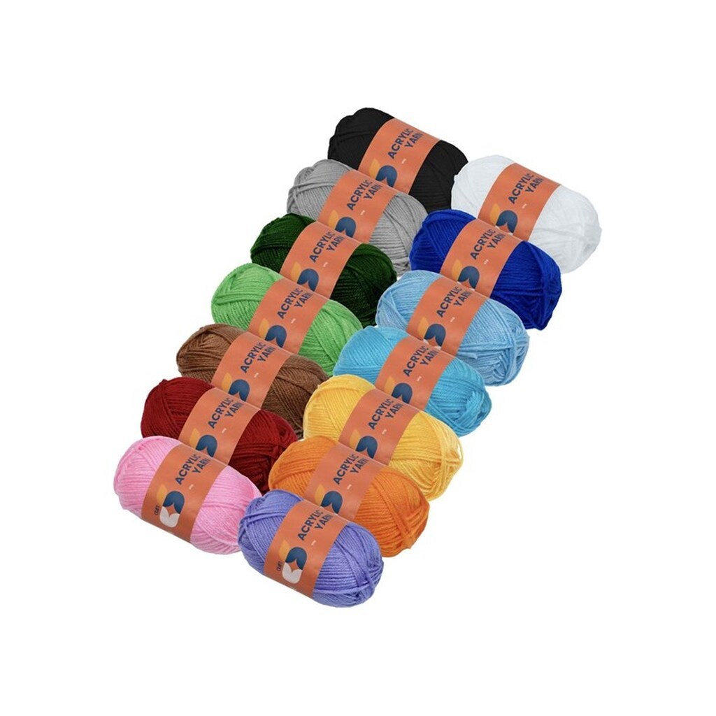 Colorations - Acrylic Yarn Set - 14 Colors - 50g per skein