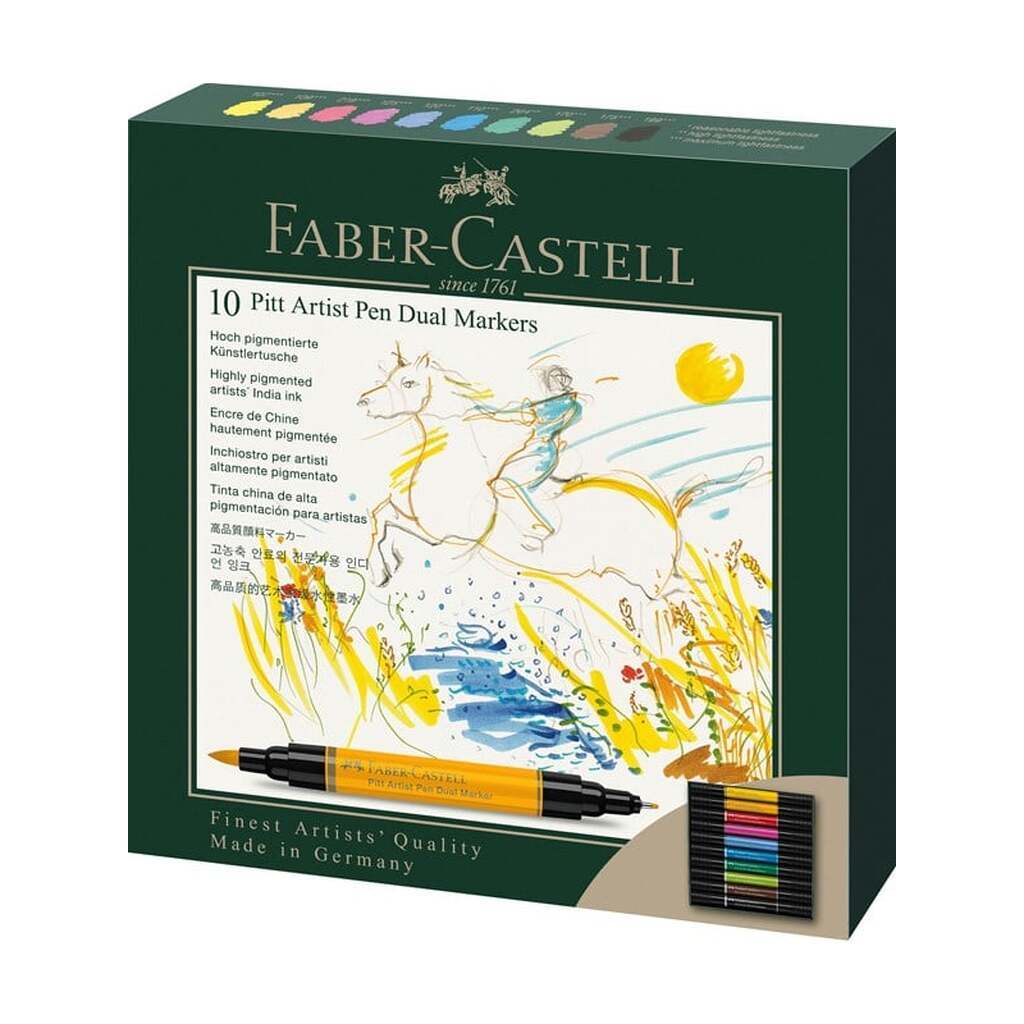 Faber-Castell Pitt Artist Dual marker box of 10 ass