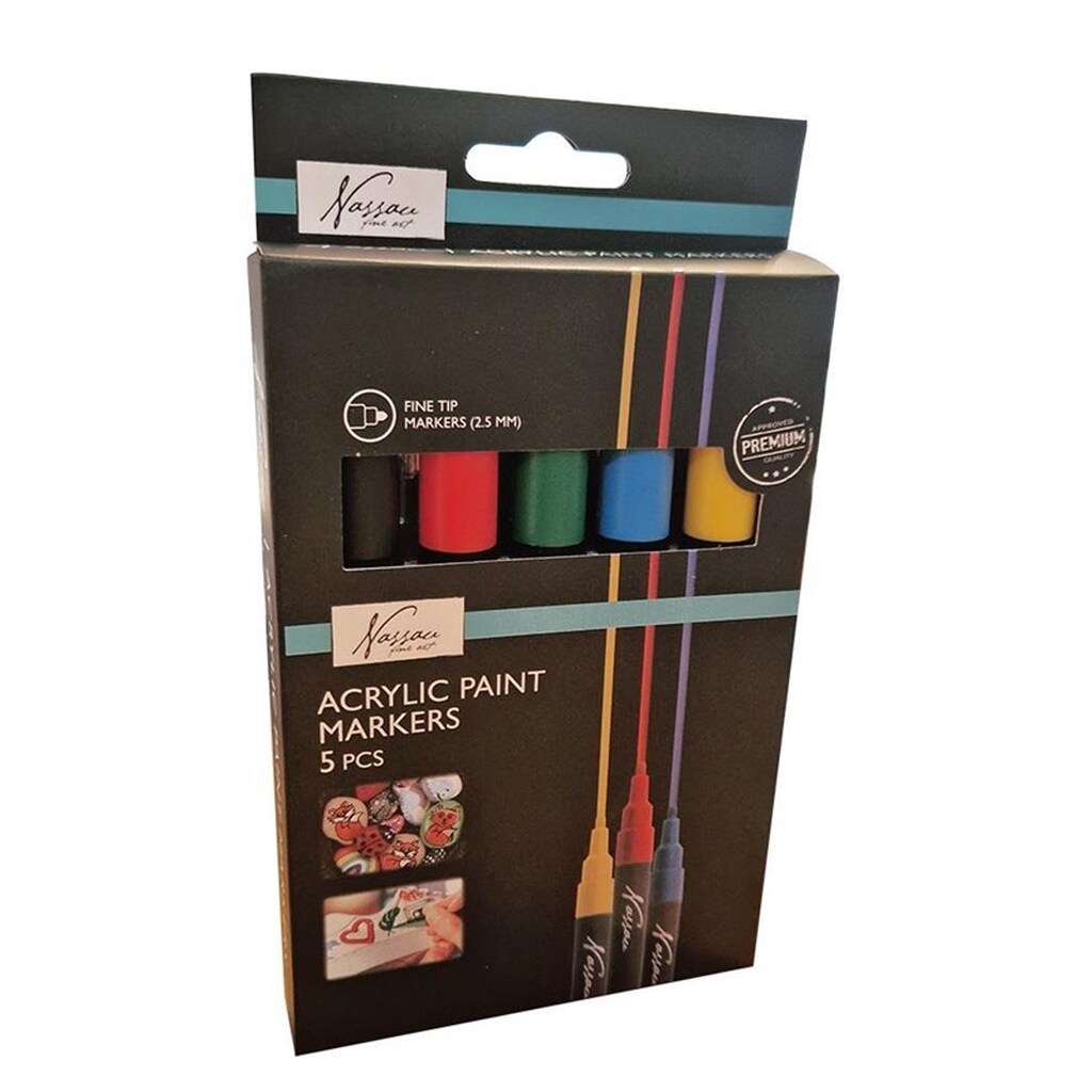 Creative Craft Group Akryl marker sæt. 5 stk. i boks.