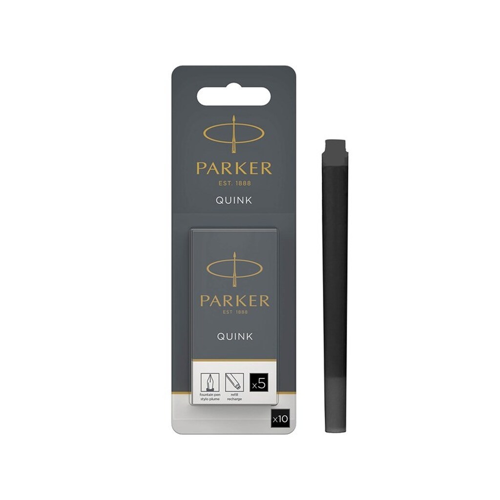 Parker Lange PARKER QUINK-fyldepenspatroner, sorte, 10 stk.