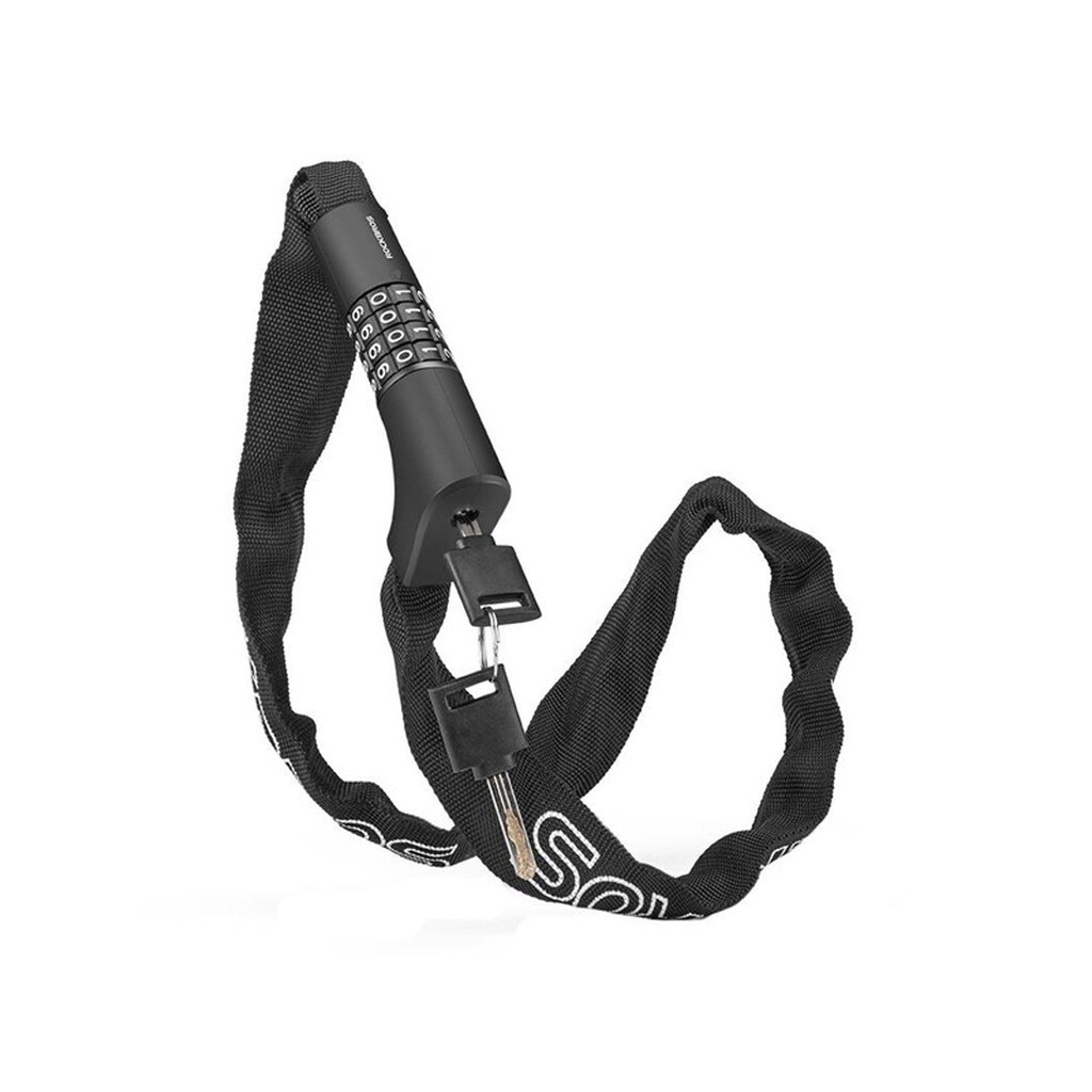 Rockbros 3230002001 bicycle lock with combination and key - black