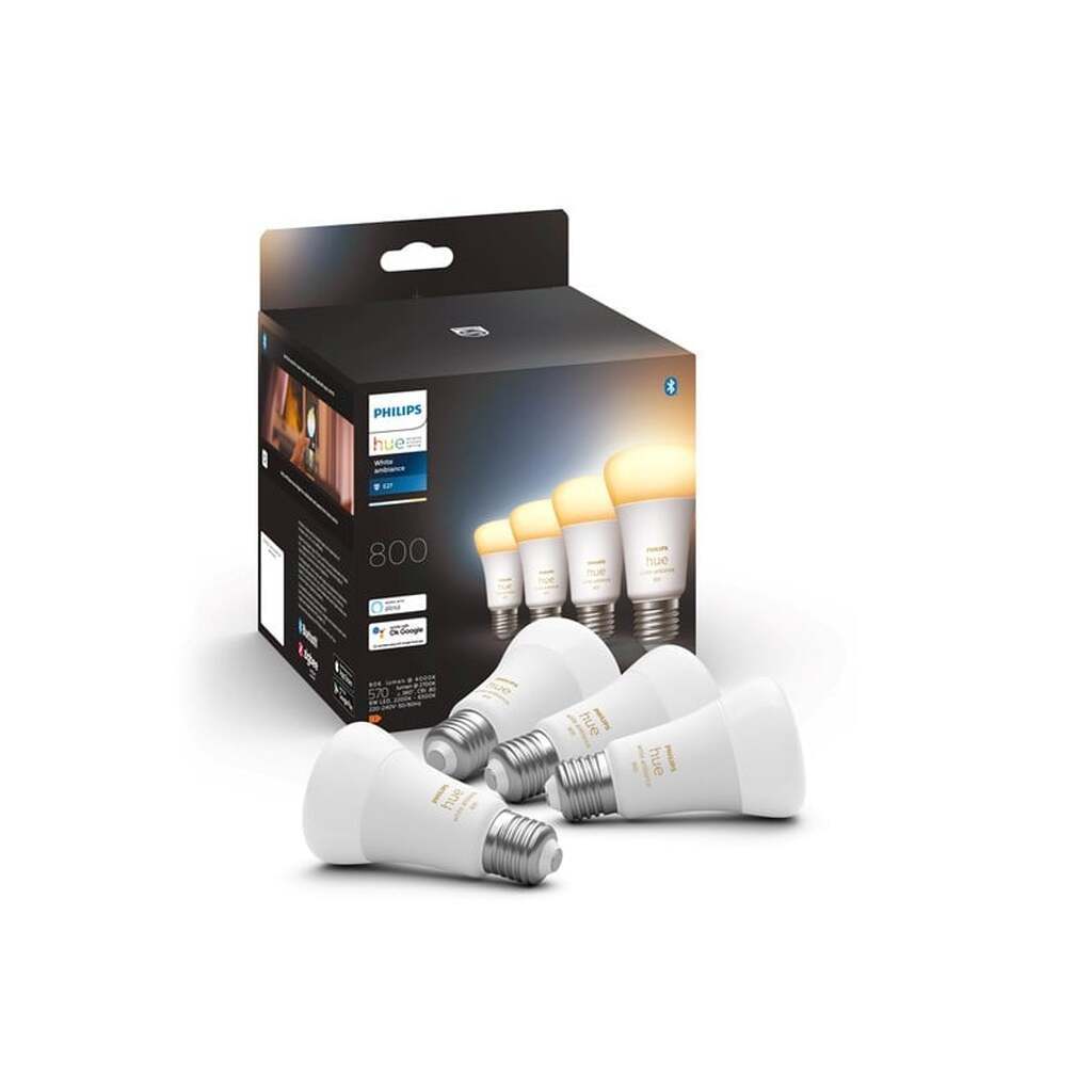 Philips Hue White Ambiance A60 E27 806 Lumen - 4-Pak