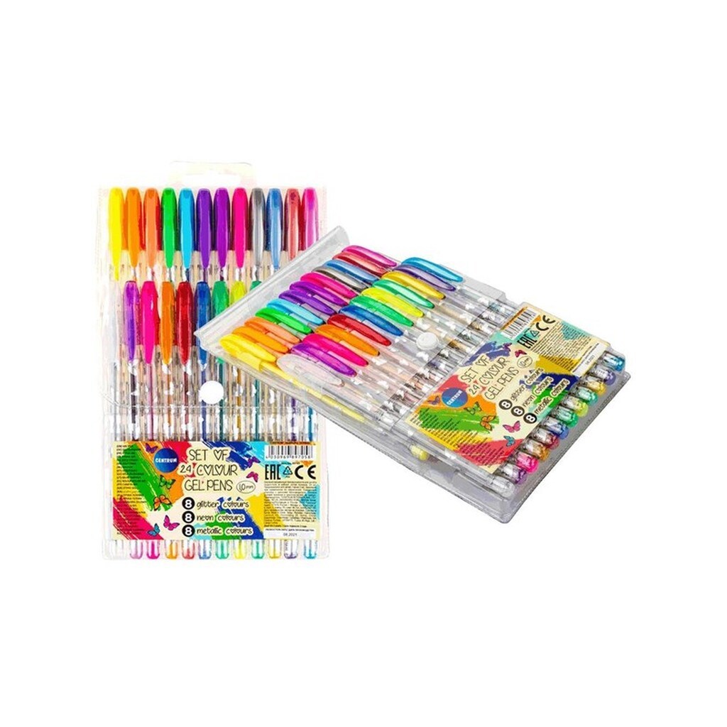 CENTRUM Gel Penne. 24 stk. Neon/Metallic/Glitter