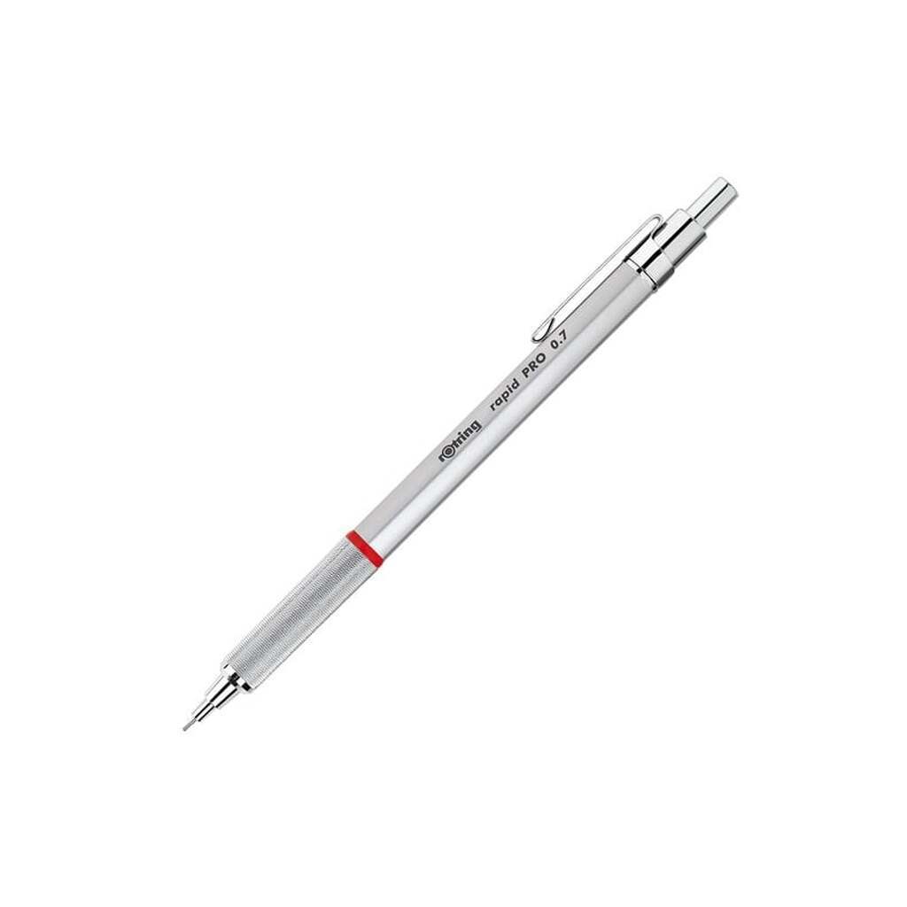 Rotring rOtring Rapid Pro mekanisk blyant | HB 0,7 mm blyant til fremdrift af bly | Reduceret blybrud | Sølvkrom fuld metal tønde
