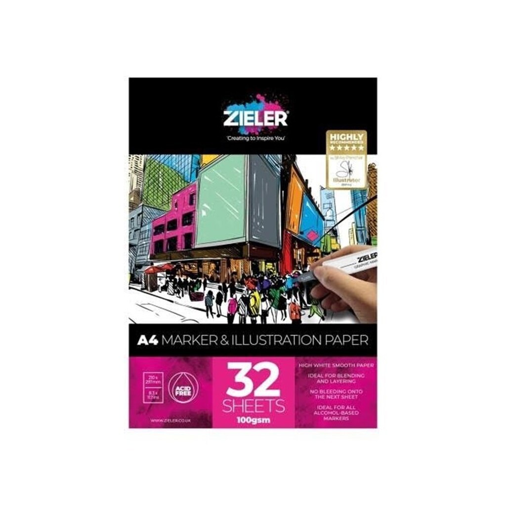 Zieler Blok med markerpapir A4 32 ark100