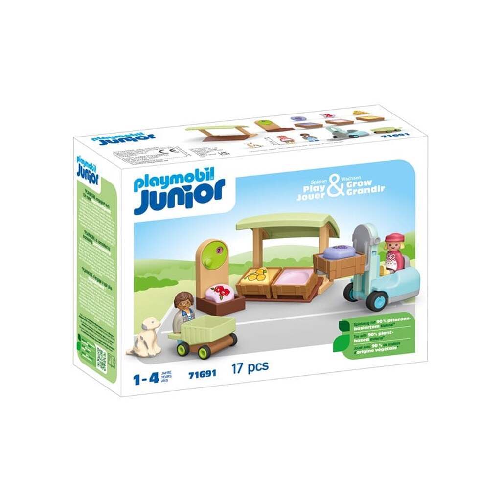 Playmobil 1.2.3 - Junior: Organic Market Stall &amp; Forklift