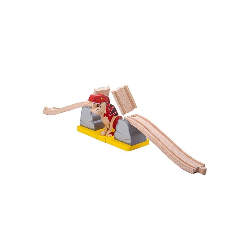 Bigjigs Wooden Rail Cracking Bridge T-Rex Dino 7pcs.