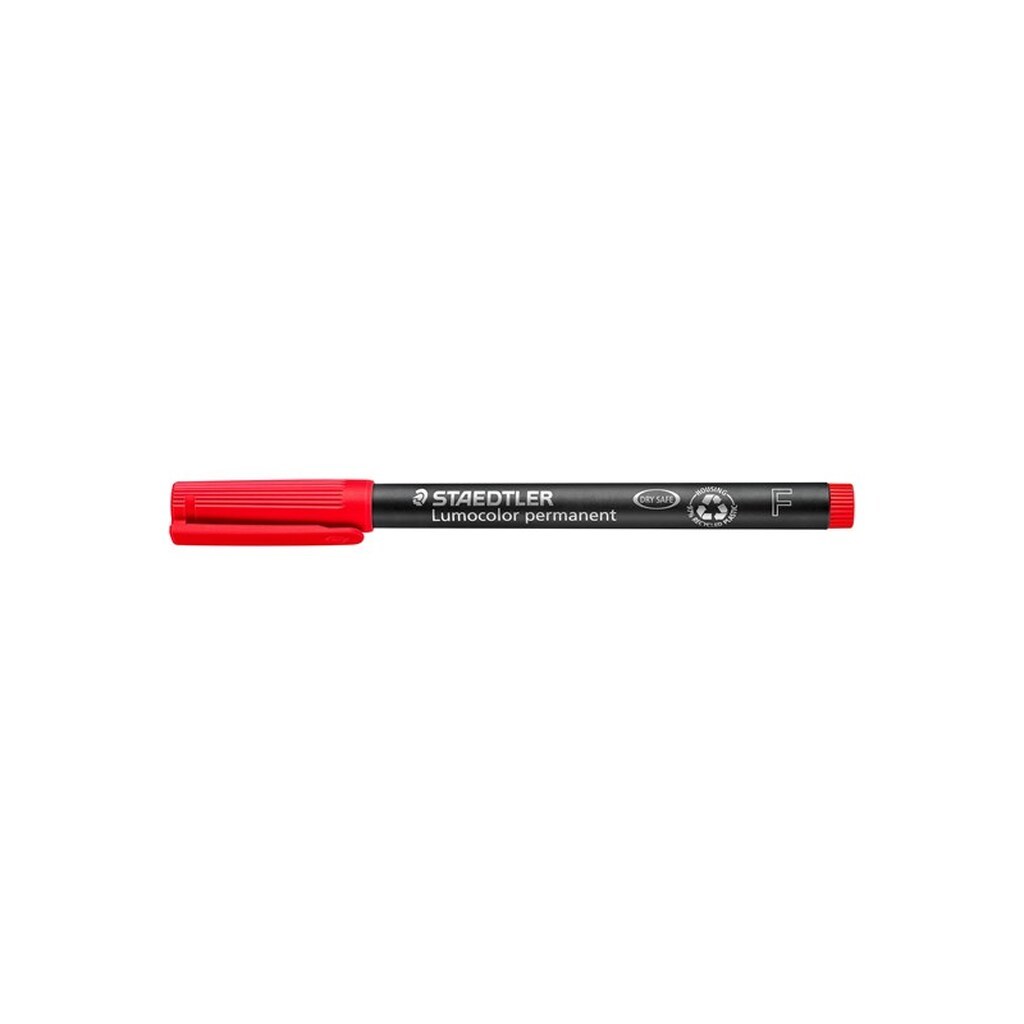 Staedtler LUMOCOLOR PERMANENT F 0,6 mm rød, ÆSKE 10 STK