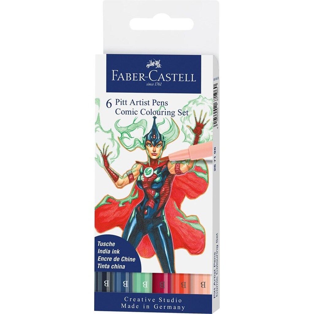 Faber-Castell Pitt artist Comic Colouring etui 6 ass