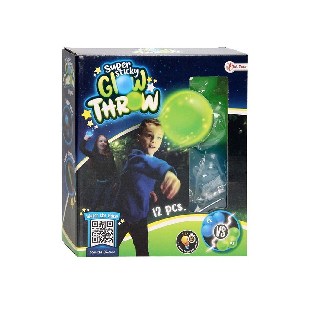 Toi-Toys Sticky Stretch Balls Glow in the Dark 12pcs