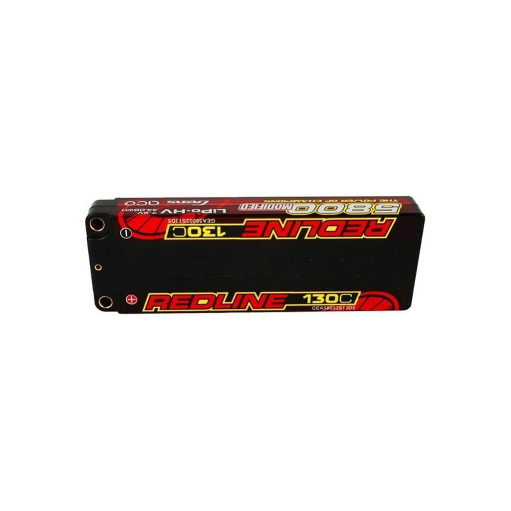 Gens ace &amp;Tattu Redline Series 5800mAh 7.6V 130C 2S1P HardCase 56# HV Ultra LCG LiPo Battery