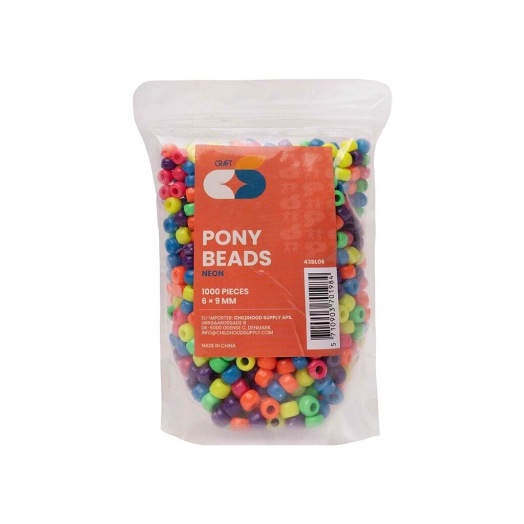 Colorations - Pony Beads Neon 6x9 mm 1000pcs.