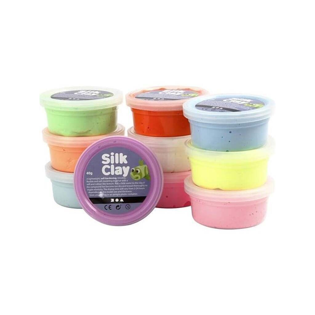 Creative Company Silk Clay - Basic Colours (10 × 40 g)