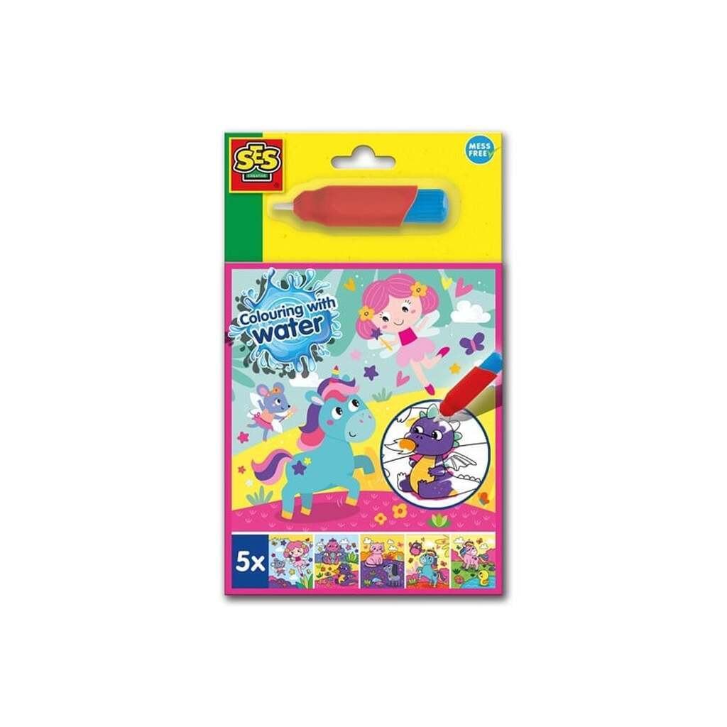 SES Creative Colour with Water Fantasy Colouring Book