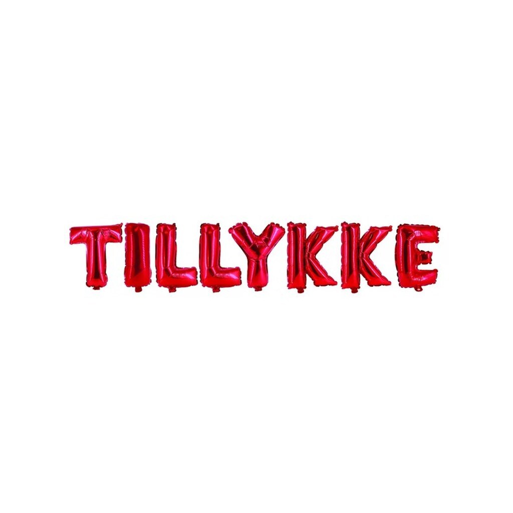 SCANSEASON Folieballon Tillykke Rød, højde 35cm