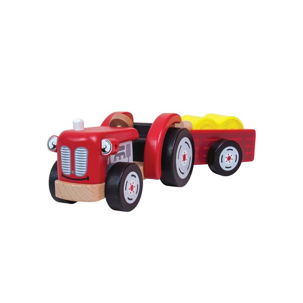 Tidlo Wooden Tractor with Trailer