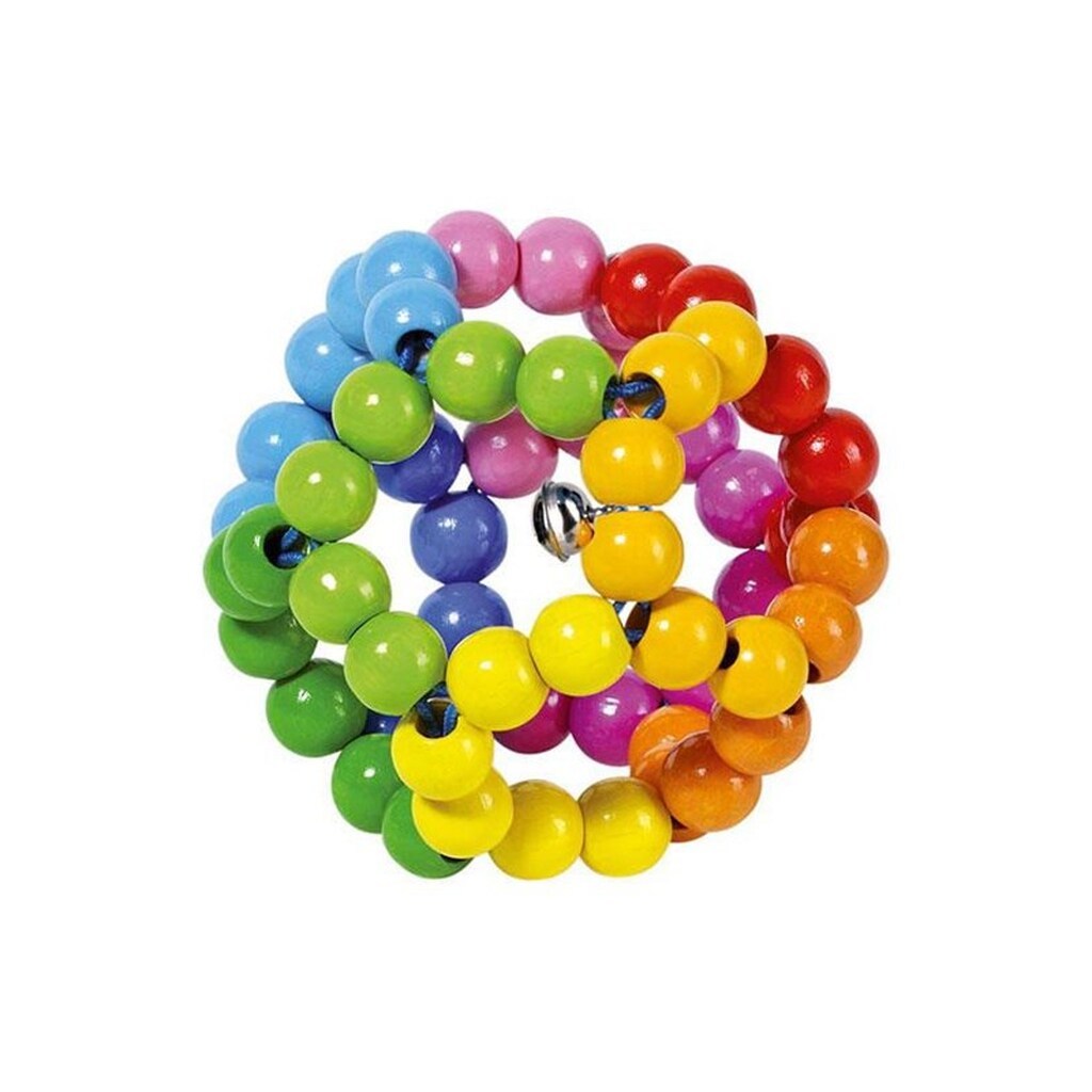 Goki Wooden Gripping Ring Ball Rainbow