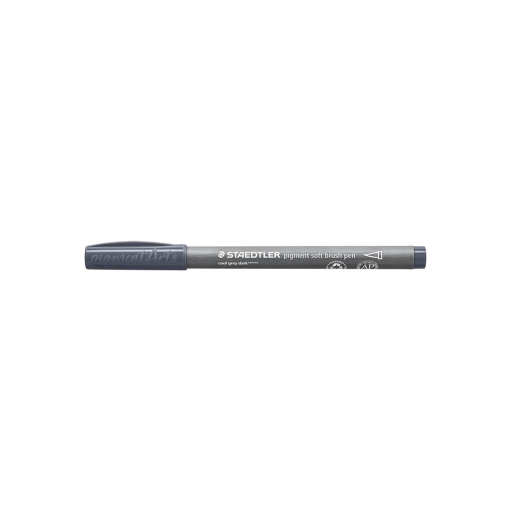 Staedtler BRUSH PEN SOFT/PIGMENT, ÆSKE 10 STK, COOL GRÅ MØRK