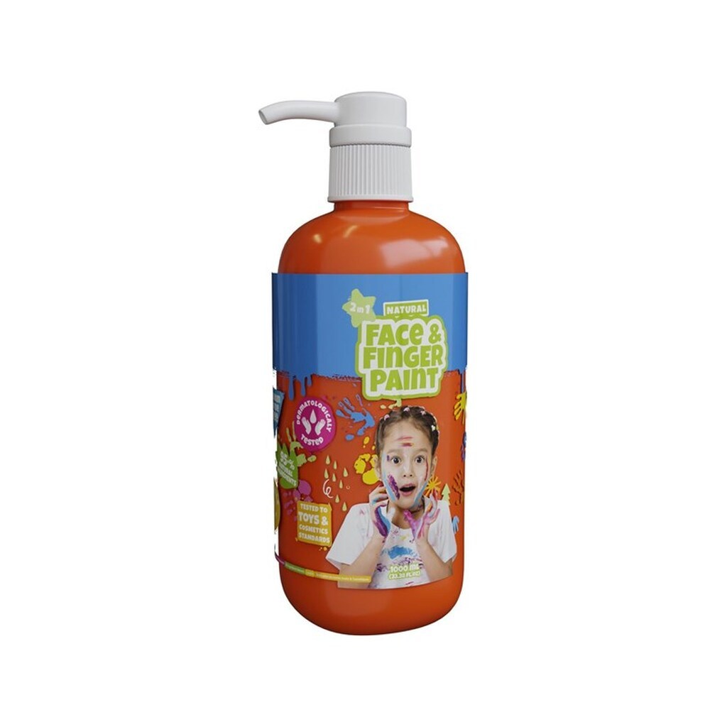 Boti Natural Face &amp; Fingerpaint Bottle with Pump - Orange 1L